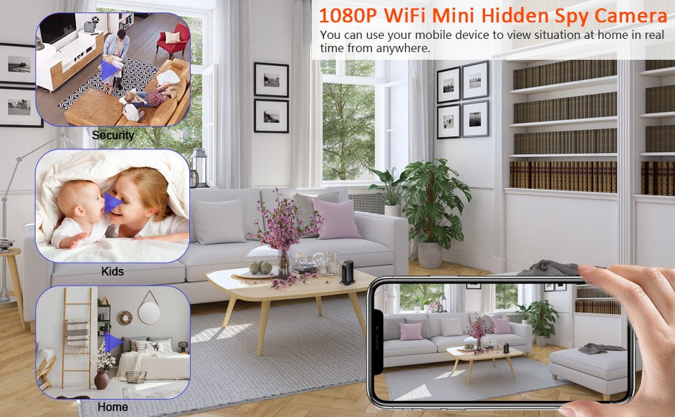 Spy Camera 1080P WiFi 5-Port USB Charger with Live View