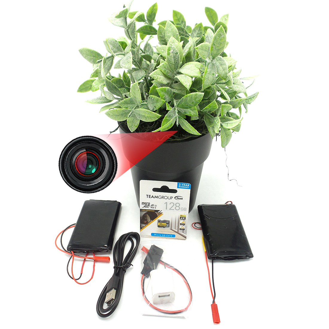 WiFi Nanny Cam: Artificial Plant with 1080P HD Video Motion Activated