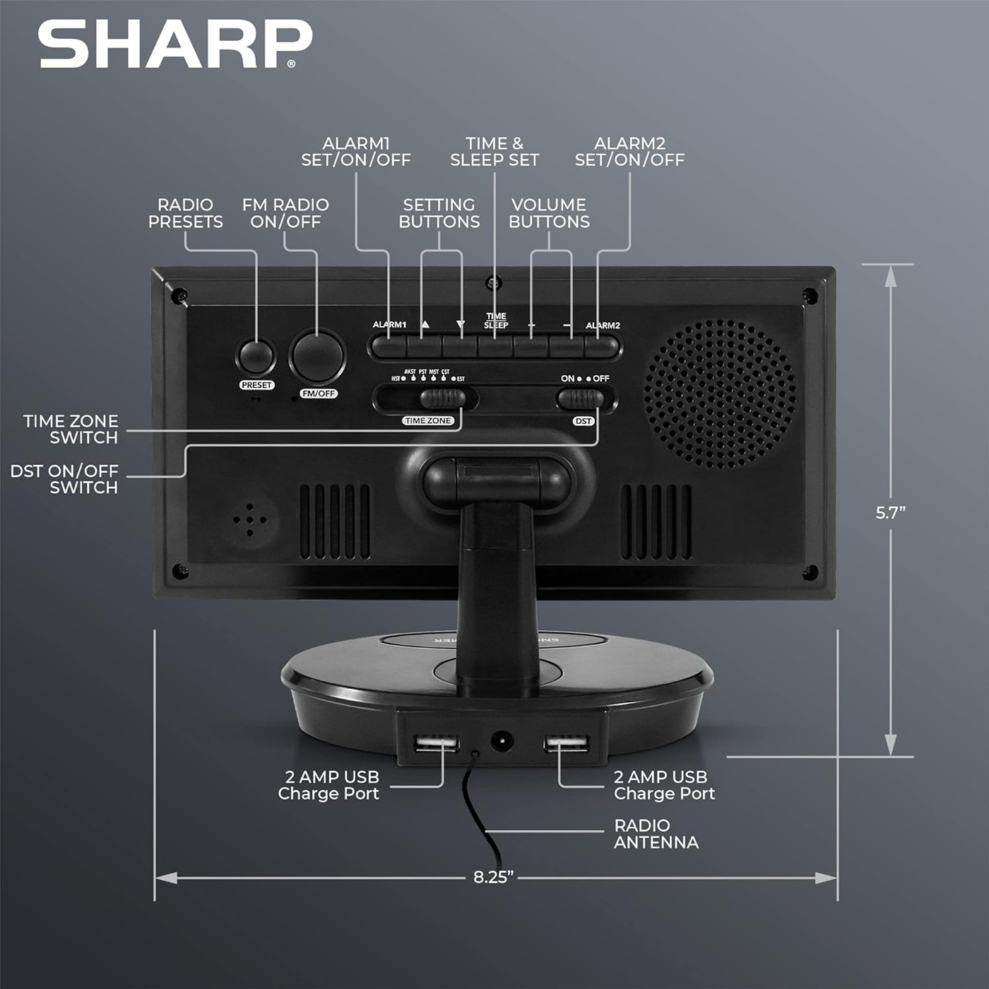 StealthView Nanny Cam 1080P HD Wi-Fi Hidden Camera Built into a Fully Functional Sharp Alarm Clock Radio